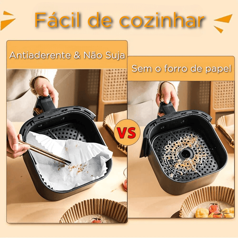 Facilite a Limpeza: Conjunto Descartável para Air Fryer - BOUS