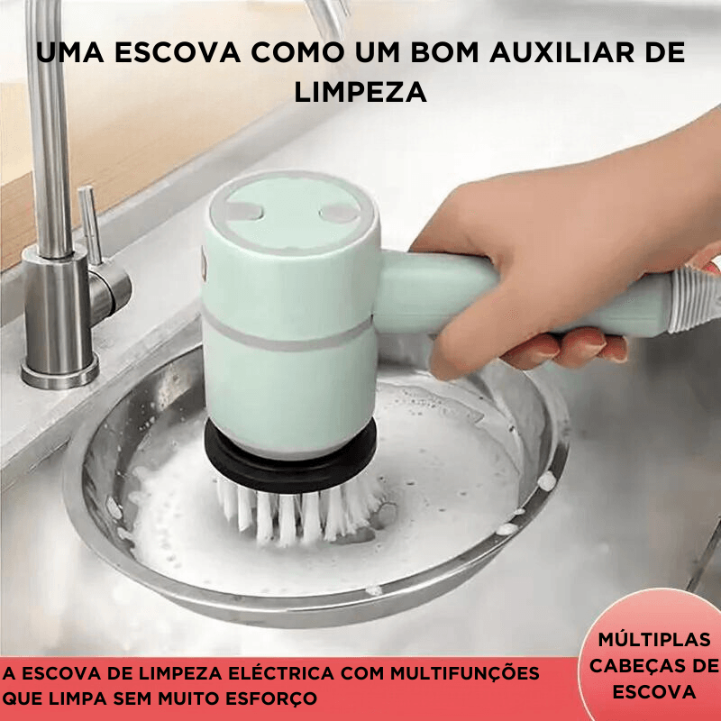 Recarregue e Limpe: A Escova Multi-funcional que Facilita sua Cozinha - BOUS